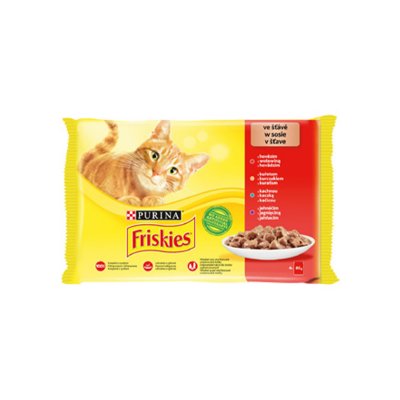 Friskies kapsička pro kočky výběr ve šťávě 4x85 g